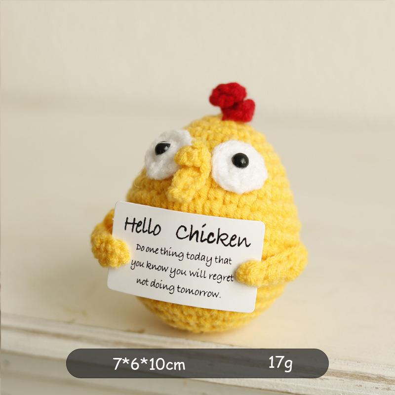 Mini Positive Energy Potatoes Hug Pocket Handmade Plush Wool Knitting Doll With Card Funny Christams Gifts Home Room Decoration
