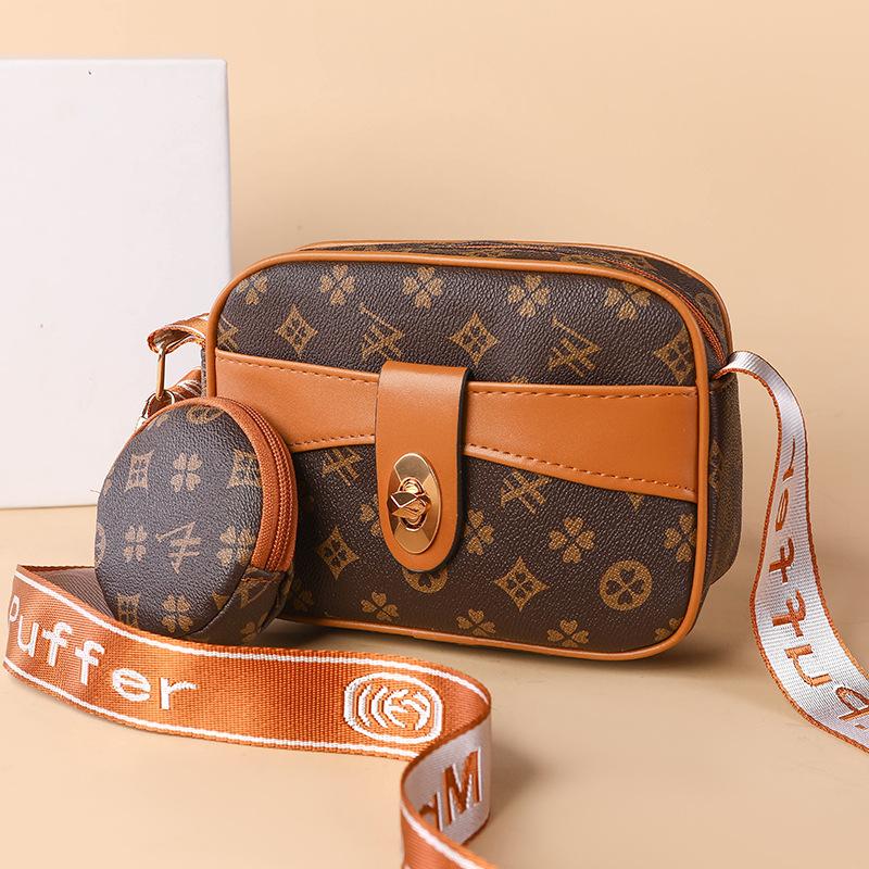 Spring and Summer Trendy Printed Retro Middle-aged Mom Bag, Single-shoulder Crossbody Bag, Women's Bag
