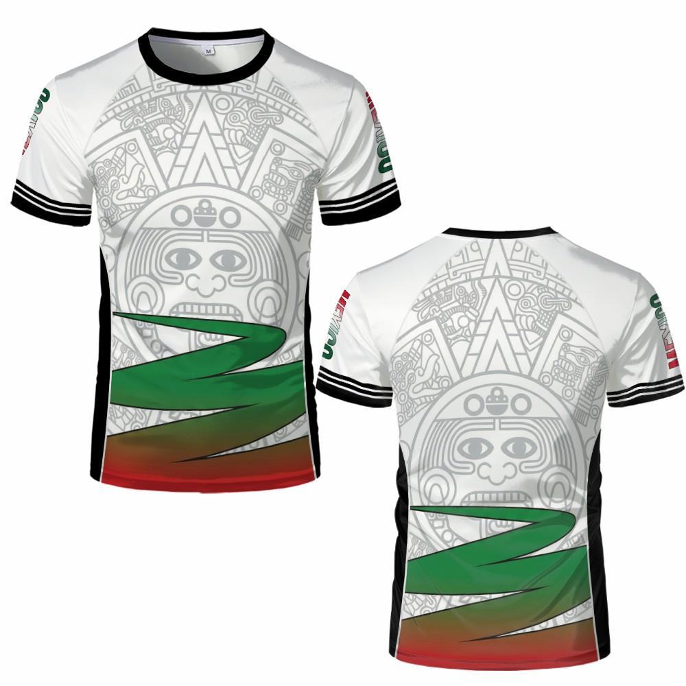 Mexico Sporty Style Print T-shirt Summer Outdoor Breathable Quick-drying Football Jersey Unisex Casual O-Neck Short Sleeve Top