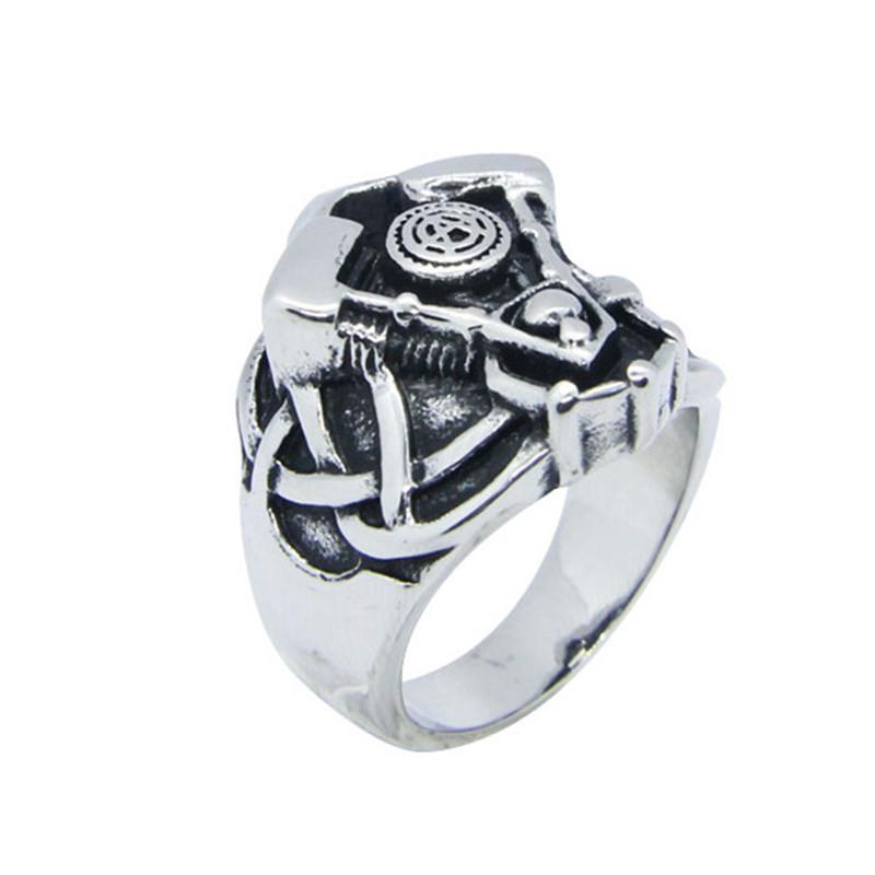 Кольцо с изображением двигателя байкера из нержавеющей стали 316L Ювелирное изделие Мужское кольцо с двигателем мотоцикла 7