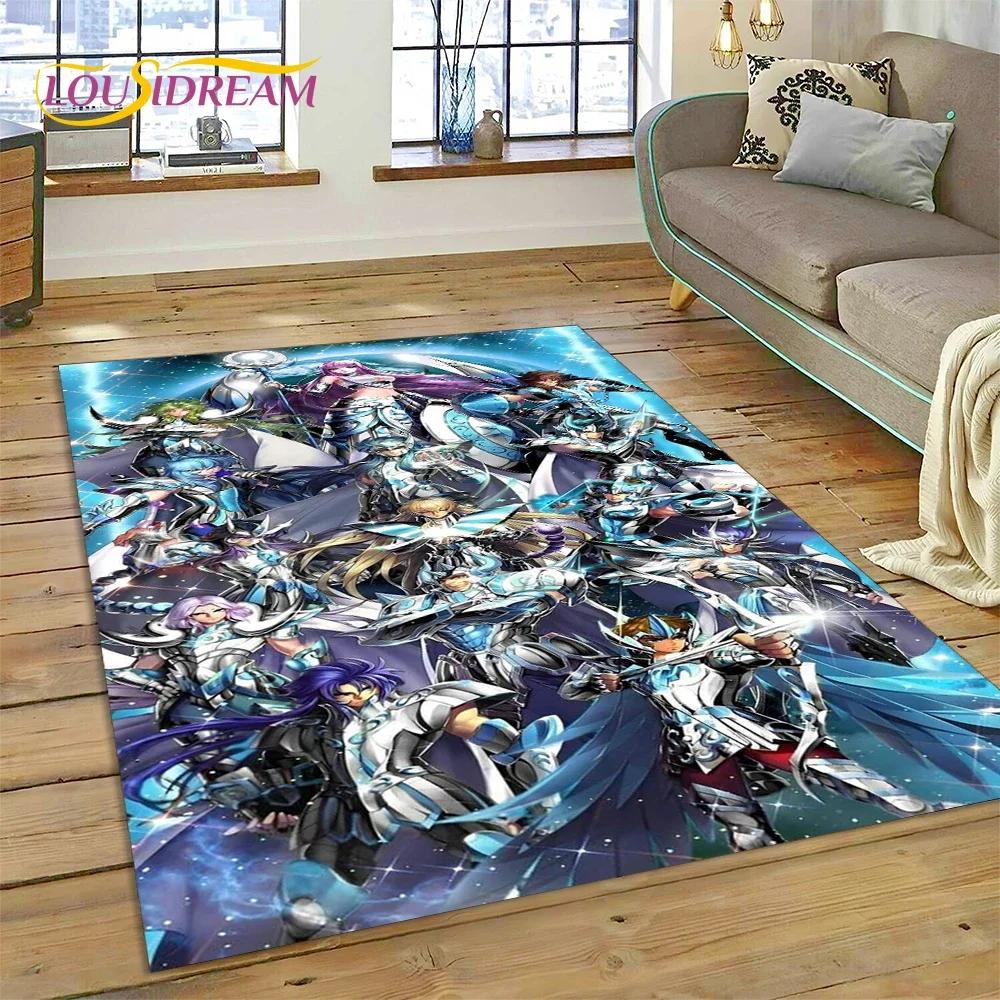 Cartoon Saint Seiya 3D Retro Anime Carpet Rug for Bedroom Living Room Home Sofa Decoration,Children Game Large Decor Floor Mat