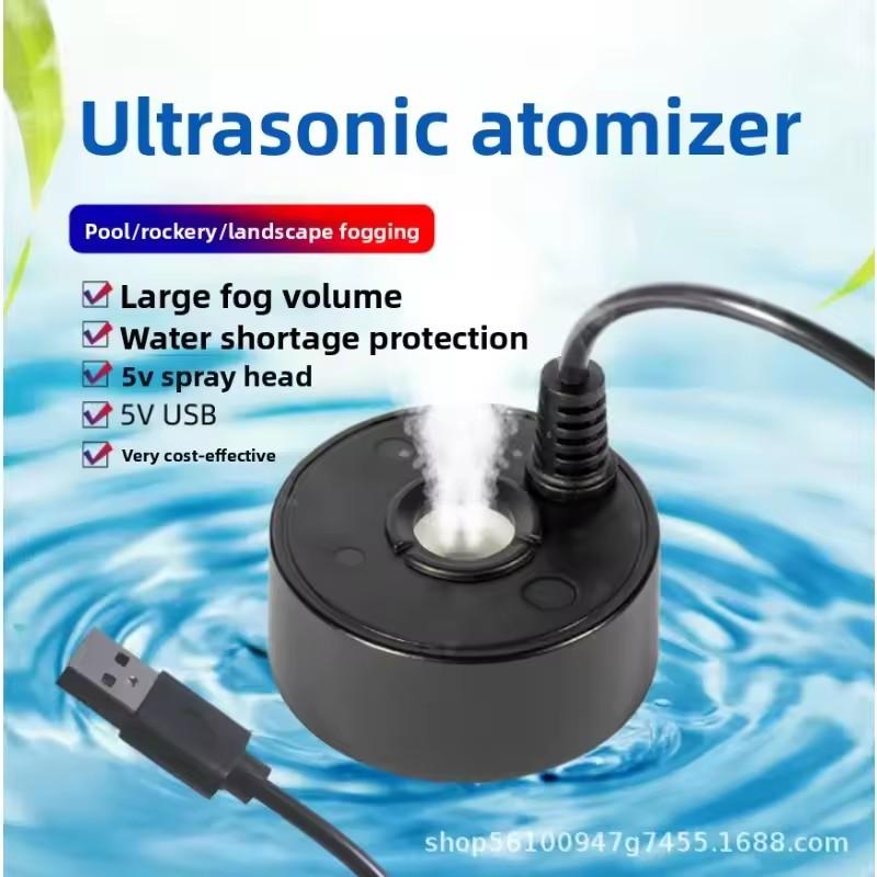 5V USB Fan Mist Maker with LED for Air Conditioning Home Decoration Water Fogger Machine Colorful Lights Landscape Spray