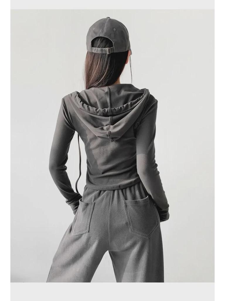 Maillard Women's Slim Hooded Jacket - Long-Sleeved Trendy Outerwear for Autumn and Winter