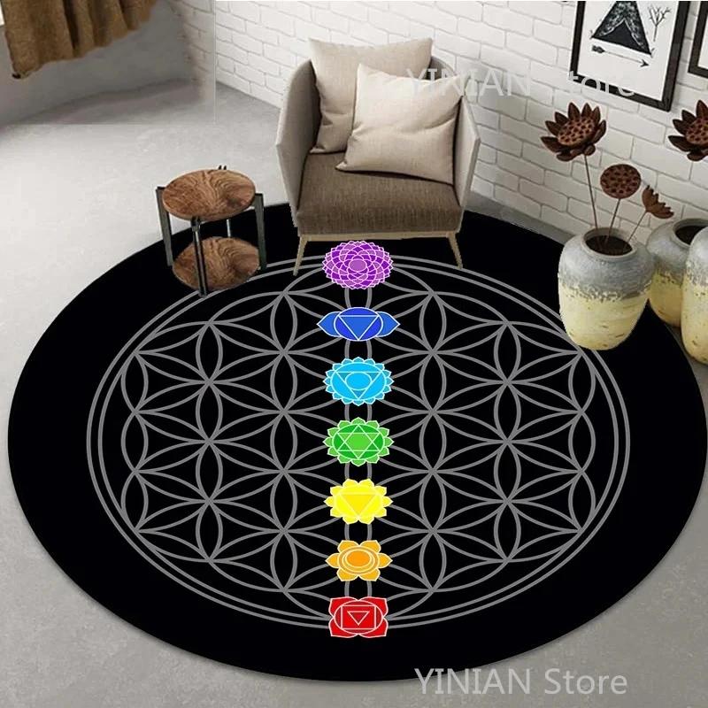 Geometry Round Carpet Cushion Living Room Bedroom Floor Mat Doormat Sofa Computer Chair Area Rug Dropshipping Wholesale