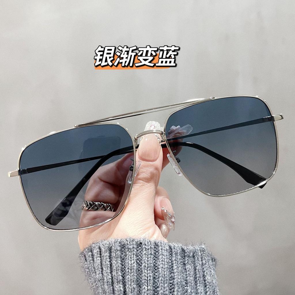 New Fashion Enlarged Double Beam Men's Cycling Sunglasses Big Face Thin Toad Glasses Ruffian Handsome Sunglasses Women