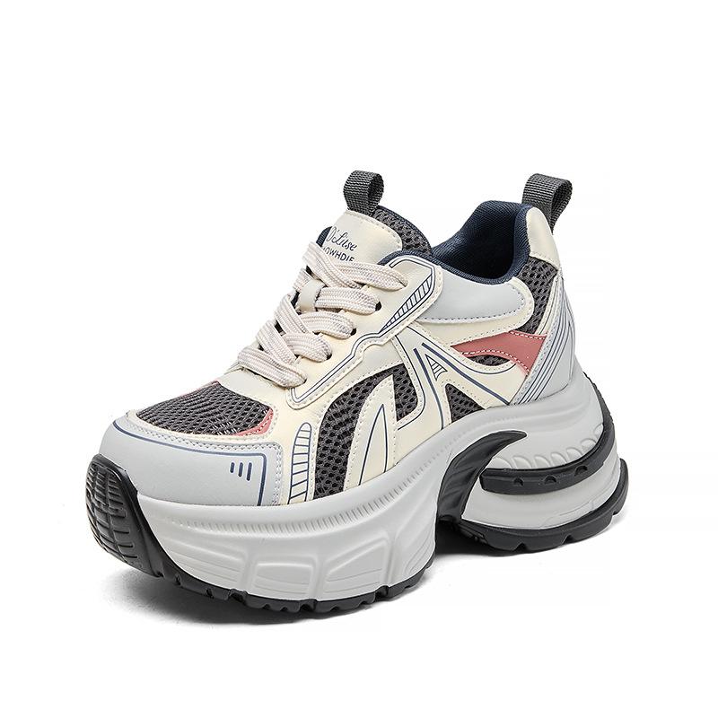 Fashion 9.5CM Women Summer Air Mesh Microfiber Platform Wedge Slides Shoes Sandals Breathable Mules Shoes Fashion Women Chunky Sneakers