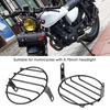 7.09INCH Motorcycle Headlight Grille Cover - Retro Round Metal Guard for LED Headlamp Black Aluminum