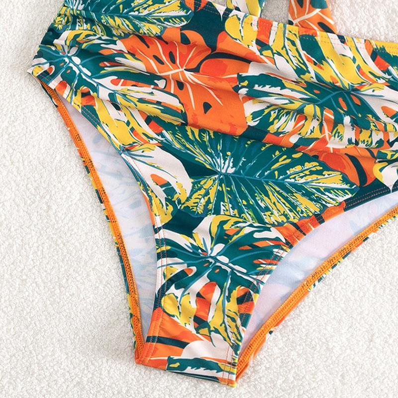 Dámské Retro tisk Letní Push Up Plavky Bikiny s vysokým pasem Plavky Plážové oblečení Dámské Plavky Sváteční plavky