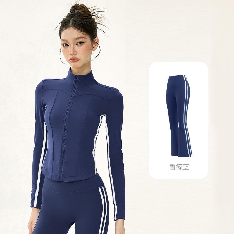 Yoga Suit Women's Spring Sports Top Slim and Thin Stand-up Collar Zipper Long Sleeve Running Training Fitness Jacket