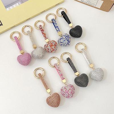 New Rhinestone Heart Keychain Pendant for Couples