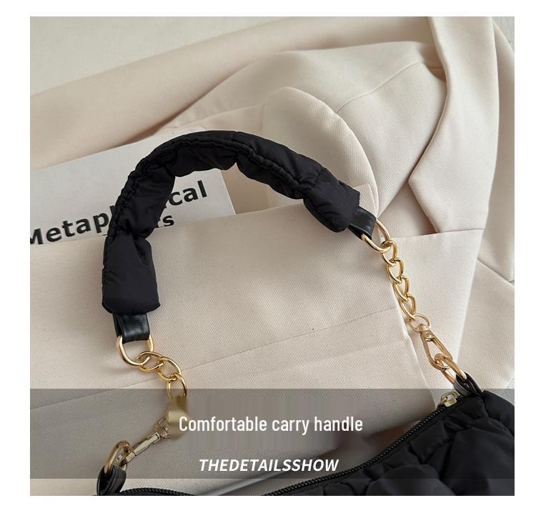 2024 Pleated Cloud Bubble Shoulder Bag - Trendy Korean Down Cotton Underarm Design