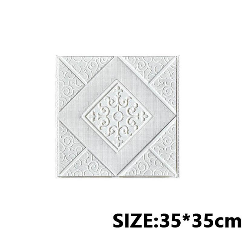 1Pcs 35*35cm Self-adhesive 3D Background Wallpaper Foam Wall Sticker Waterproof Moistureproof Living Room Decoration