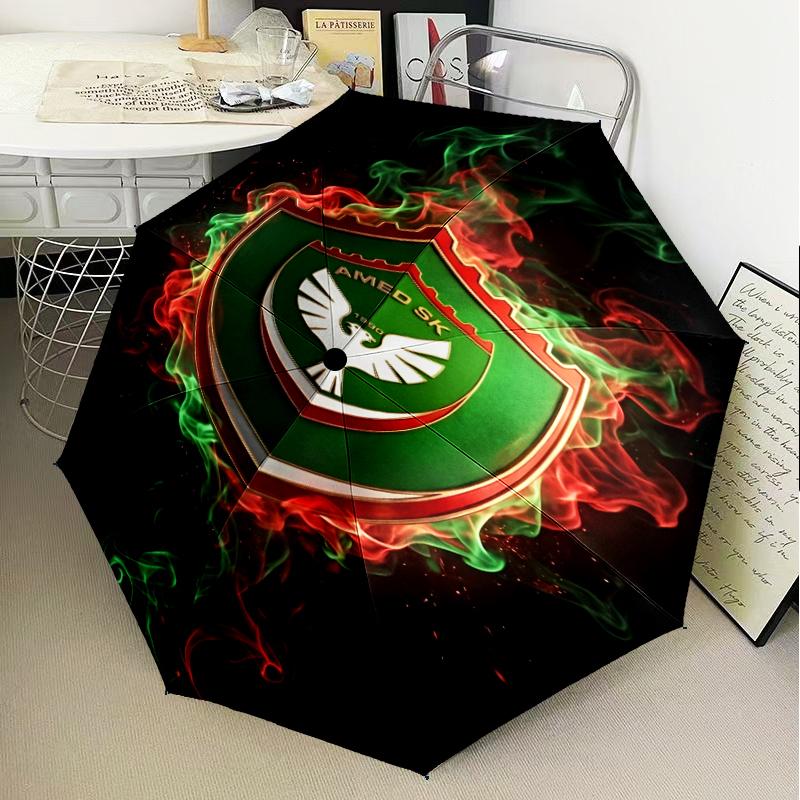 Amed Sk Crest Design Umbrella Folding umbrella, automatic umbrella 8-Frame for Travel, camping Use Gift for Halloween Christmas