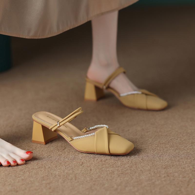 3361-2 Chinese style bag head half drag sandals women's outer wear 2025 summer new two wear cool slippers