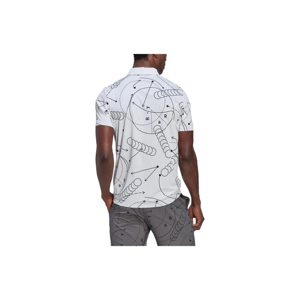 Adidas Logo Geometric Pattern Printed Short Sleeve Polo Shirt Men Polo Shirts White HC8492