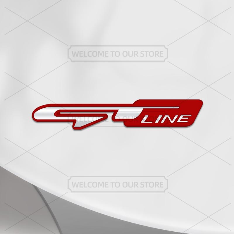 Auto 3D Metall GT Line Karosserieemblem Kühlergrill Abzeichen Aufkleber Auto Heckaufkleber Für Kia Stonic Stinger ProCeed Seltos Sorento Picanto K5