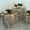 3pcs Christmas Glowing Gift Box Decoration Ornament With Bow Christmas Lighting Box Outdoor Lighting Christmas Decoration