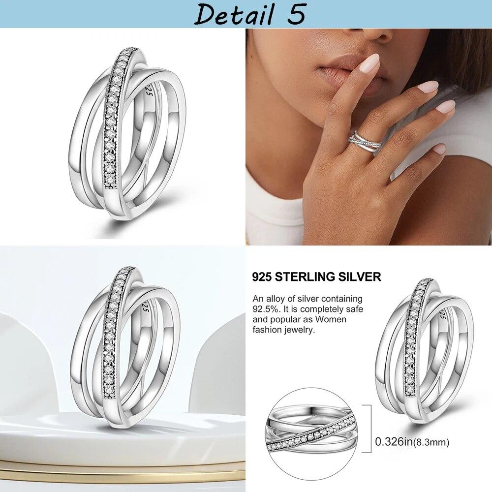 Double Rings Sun With Moon Enamel Zircon Silver Color Finger Rings For Women Girl Female Luxury Party Engagement Jewelry