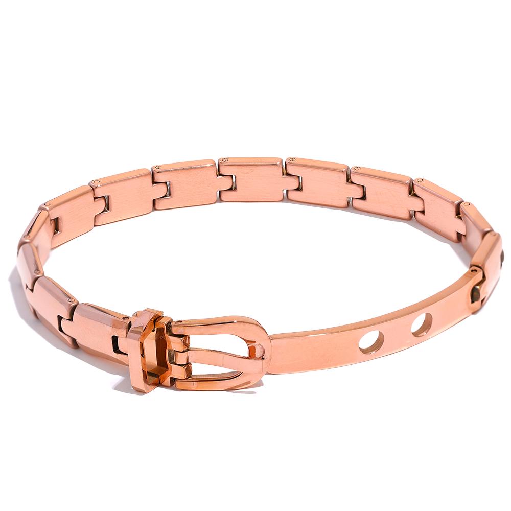 

Yhpup Stainless Steel Texture Chain 3 Colors Cuban Bracelet Bangle Men Women High Quality Metal Waterproof Wrist Unisex Jewelry
