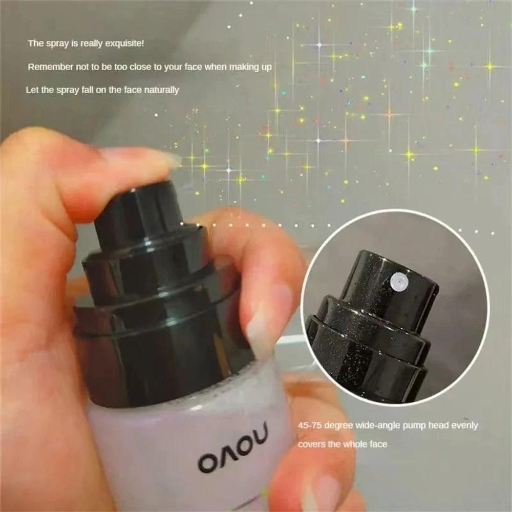 NOVO Glow Makeup Setting Spray Shimmer Face Body Hydrating Long Lasting Oil Control Facial Nurse Mist Maintenance, 01, 1 Piece