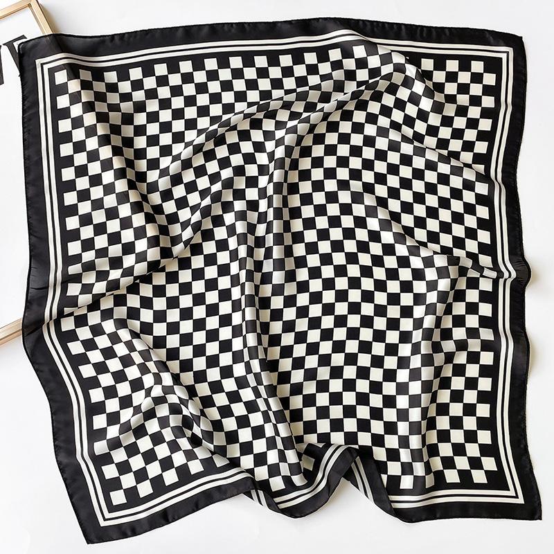 Popular Style Square Scarves Print Sunscreen 70X70CM Kerchief Fashion Beach Travel Silk Scarf Four Seasons Small Headcloth