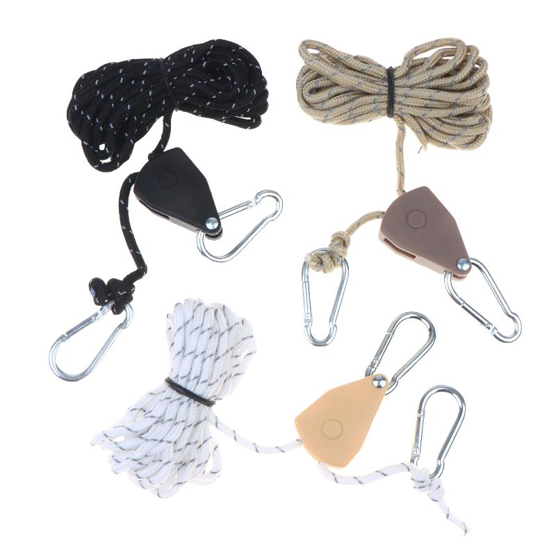 20M Extra Long Reflective Windproof Camping Rope with Adjuster Carabiner for Multi Tent Camping Sites