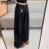 Women's Black Jeans Loose High Waisted Straight Leg Casual Wide Leg Jeans Pants