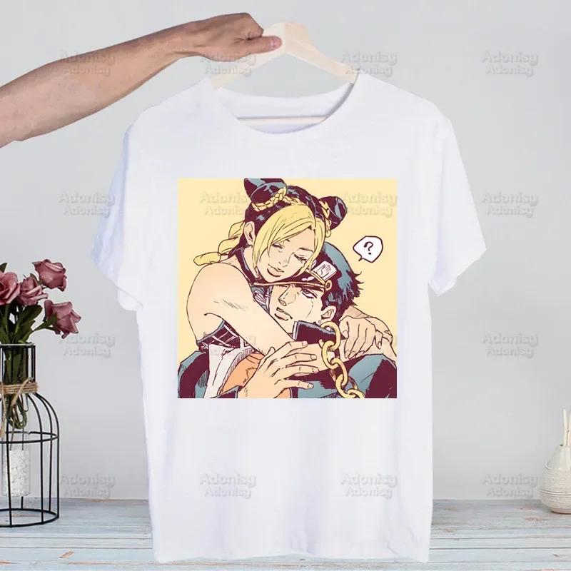 Jojo Bizarre Adventure Men Hip Hop T Shirt Harajuku Jolyne Cujoh TShirts Short Sleeve Casual T-Shirt Stone Ocean Tops Tees