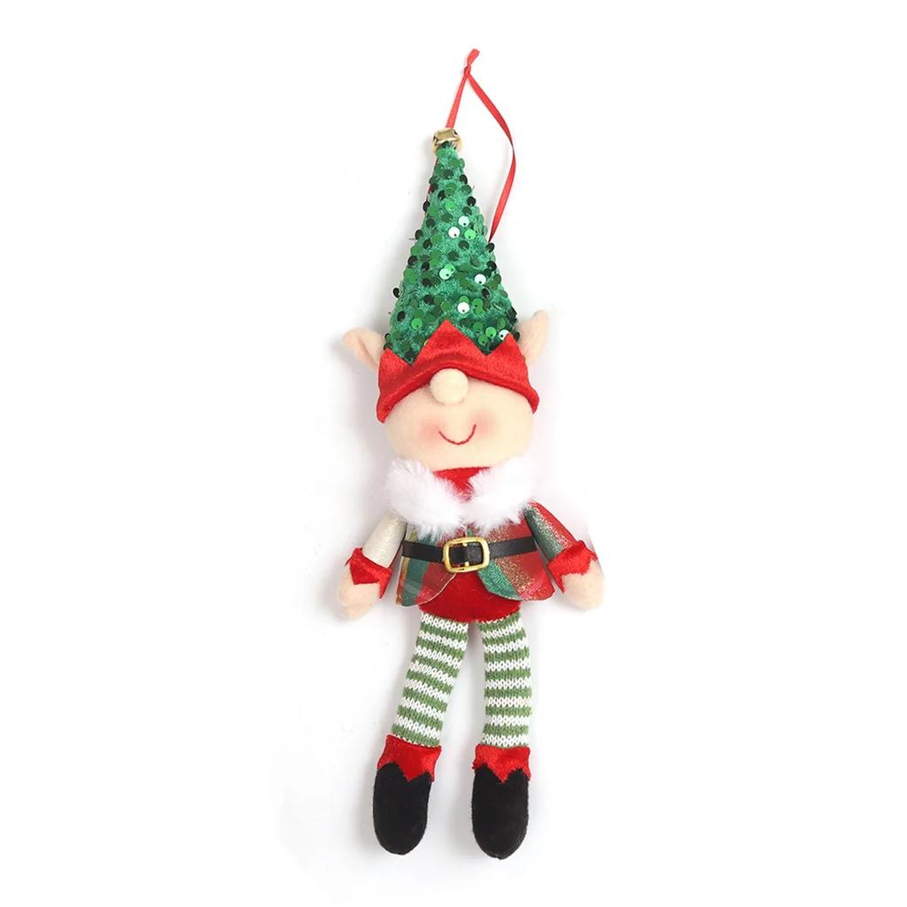 New 34CM Long Legged Cartoon Elf Doll Xmas Tree Pendants Window Decoration Christmas Party Ornament New S Gifts Home Decor