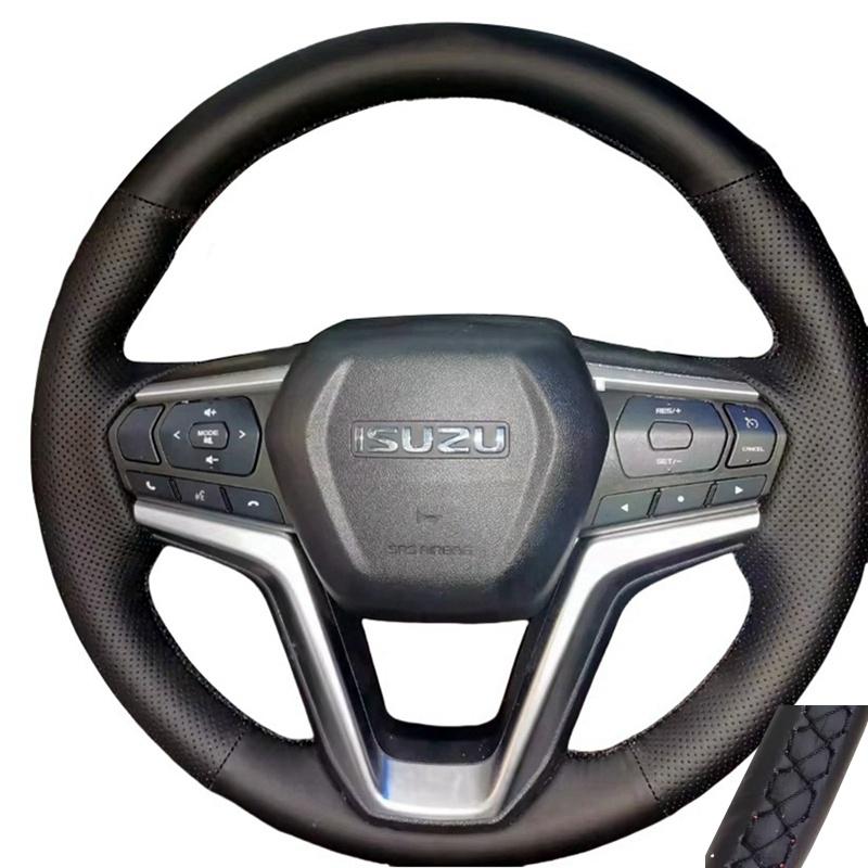 

Car Steering Wheel Cover For Isuzu D-MAX 2021 2022 Hand-stitched Microfiber Leather Original Steering Wheel Braid