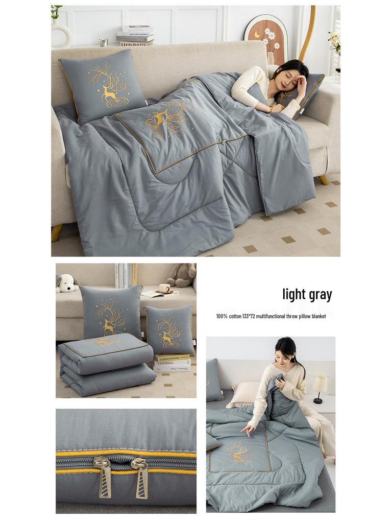 2025 Starry Sky Sika Deer Cotton Pillow & Blanket Set