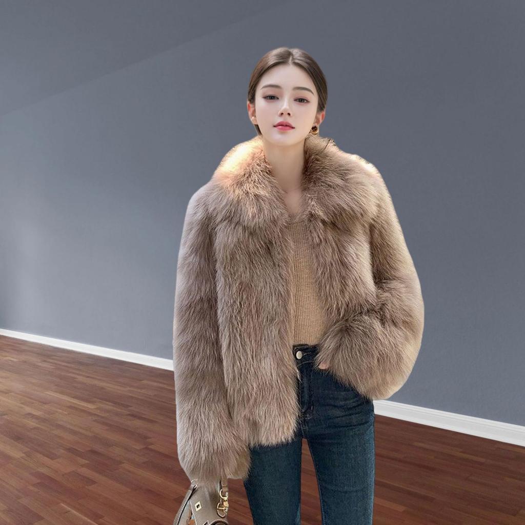 Imitation fox hair artificial fur winter coat light warm thickened short wool coat