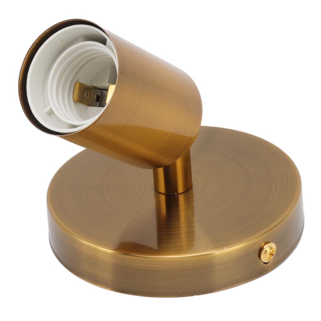 E27 E26 Wall Lamp Base 180 Degrees Up and Down Adjustable Iron Decoration Bulb Socket for Bedroom Living Room Gold
