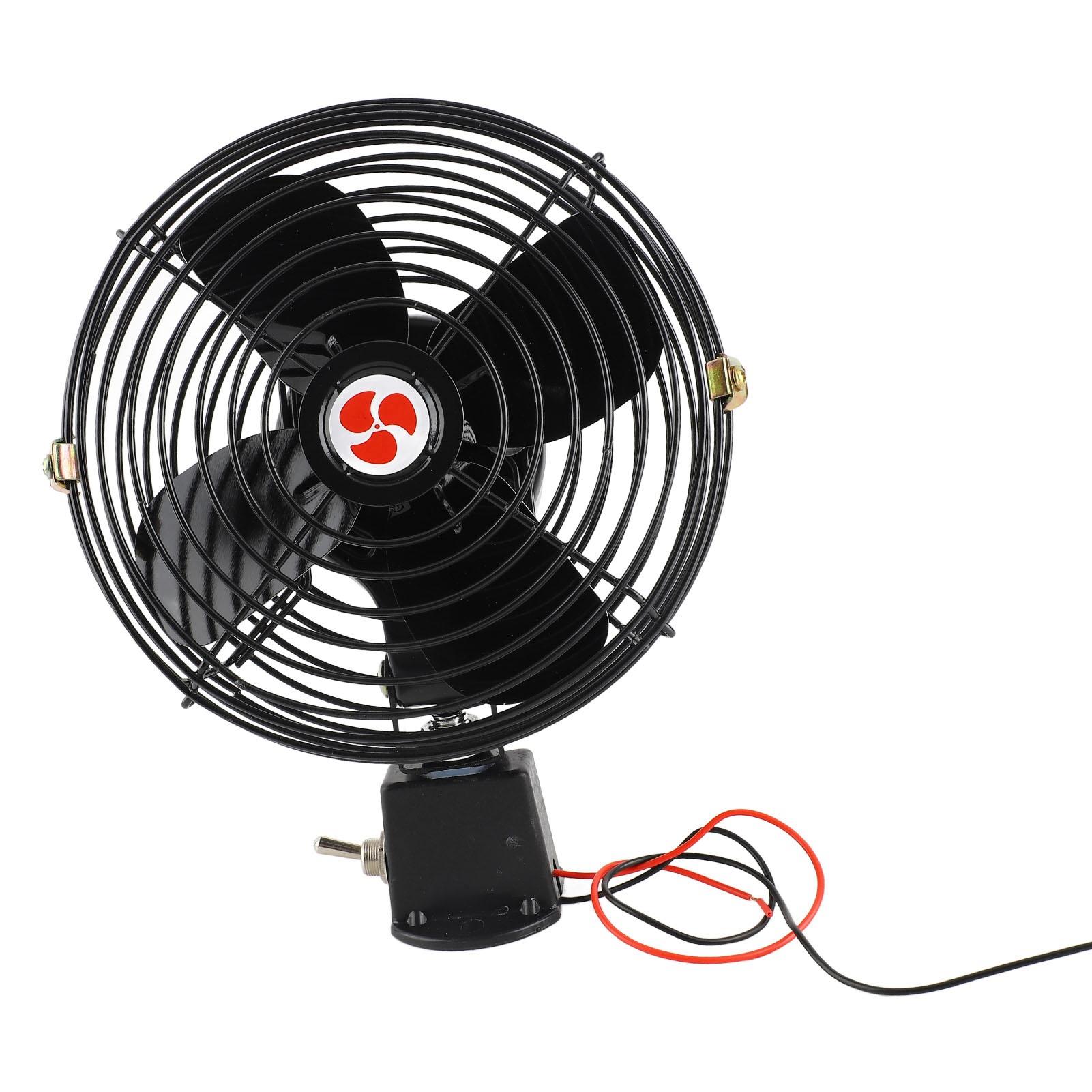 

12V RV Cooling Fan with 2 Speed Switch Heavy Duty Quiet Metal Car Fan for Truck RV Car Boat Bus