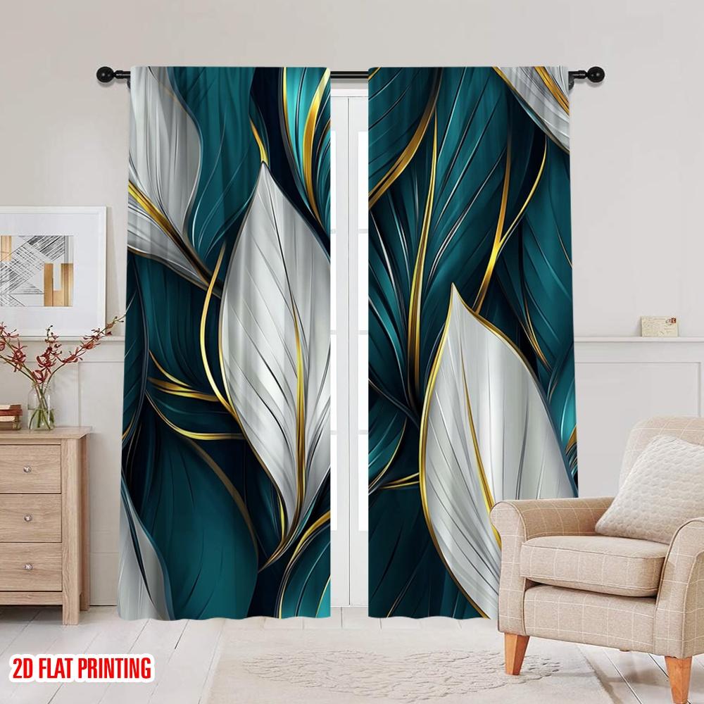 2pcs Curtains Modern Style Versatile 100% Polyester,Without Electricity Party Decorations Suitable for Holiday Family Party