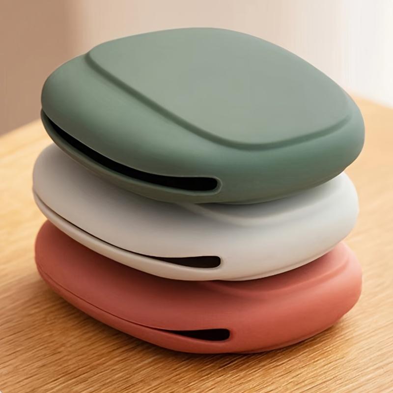 

Портативные 3 шт. силиконовые органайзеры-кармашки для кабелей - Разноцветные унисекс дорожные сумки для хранения шнуров - Легкий аксессуар держатель для ожерелий без принта 3pcs