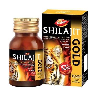 Shilajit Gold Ayurvedic Capsules for Men | 20 Veg Capsules | Strength, Stamina & Vitality
