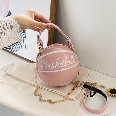 Glittering INS Fashion Women's Basketball Bag with Round Shape and Crossbody Design