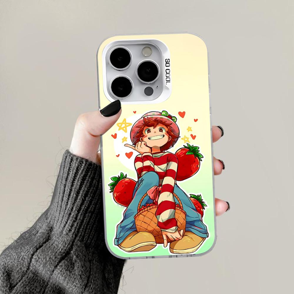 S-Strawberry Pink S-Shortcakes Phone Case For iPhone 16,15,14,13,12,11,Pro,Max,Plus,Mini,XS,SE Anti Fall Gray White Matte Bumper