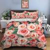 Pink Rose Flower Cluster Background Print Soft Comfortable Duvet Cover Bedding Set Included 1*Duvet Cover  2*Pillowcases