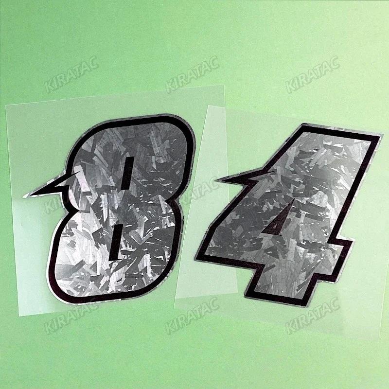 1PC Silver Carbon Fiber Arabic Numerals Motorcycle Stickers Waterproof Vinyl Decals for BMW KTM YAMAHA Kawasaki Suzuki Honda