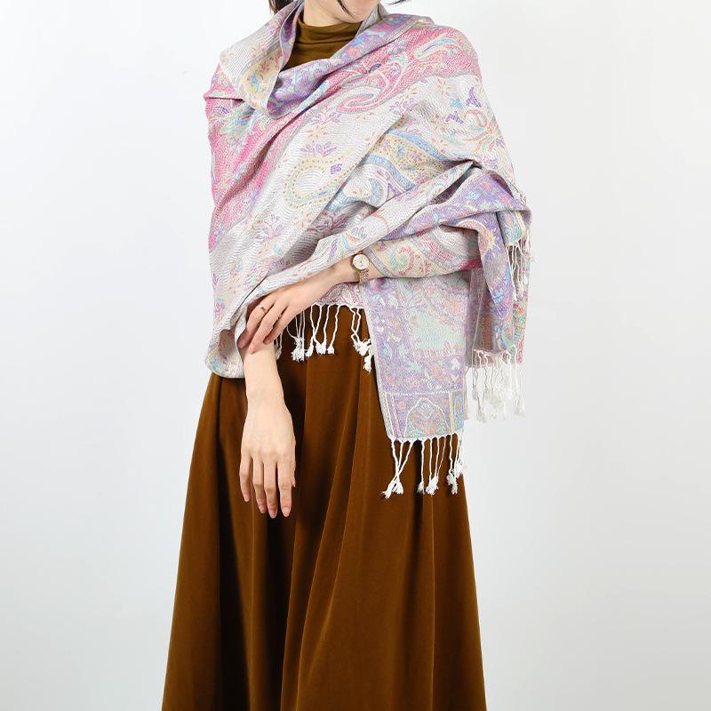 New Jacquard Exterior Women's Shawl Paisley Scarf Women's Spring and Summer Fashion Retro Long Scarf