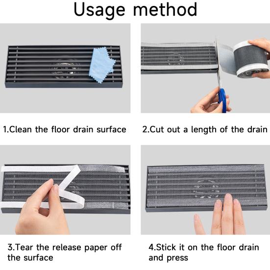 1 Set Floor Drain Sticker Prevent Clogging Quick Water Drainage Disposable Drain Hair Catcher Sticker for Bathroom Kitchen