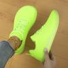 TUINANLE Modische Damen Flache Sneaker Bling Rosa Dicke Sohle Schnürung Glänzend Trend Freizeit Atmungsaktive Schuhe