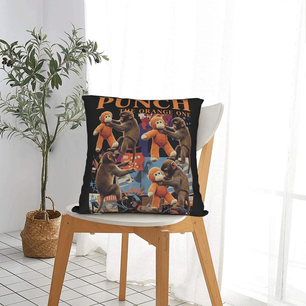 Team Monkey Baby Punch Pillow Case Soft Pillow Cover For Living Room Sofa Kawaii Pillowcases