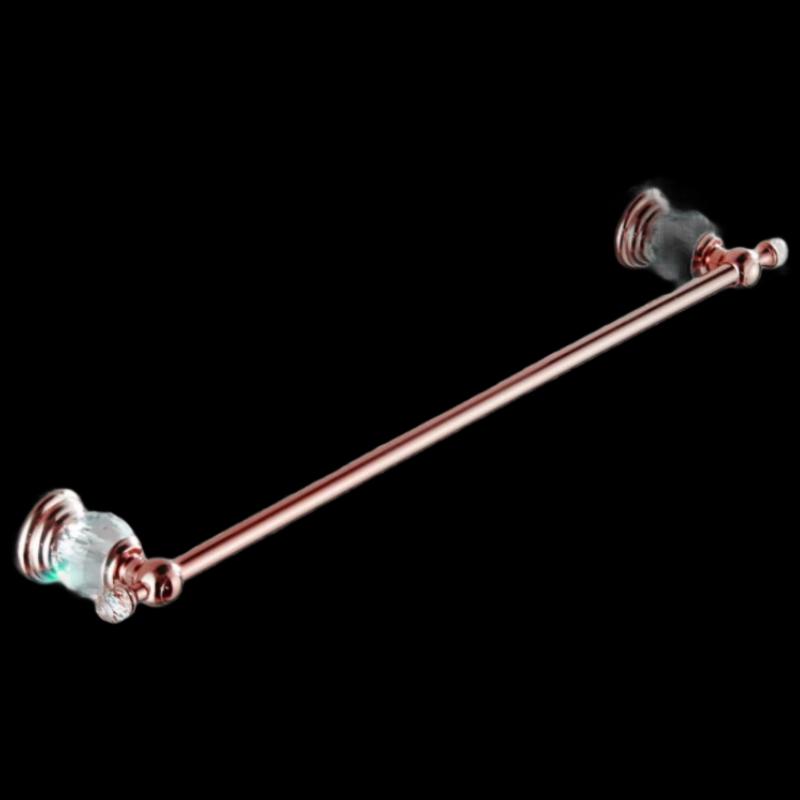 Rose Gold Stainless Steel Crystal Single Towel Bar