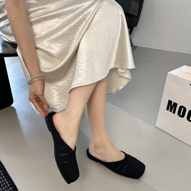 Women's 2025 summer beach soft-bottomed lazy one-pedal flat-bottomed Muller cool slippers