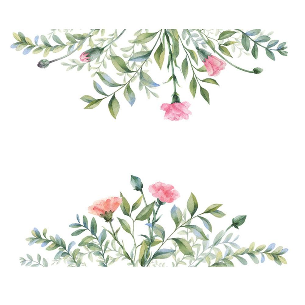 

Green Leaf Flower Wall Stickers Floral Decal Home Room Decor