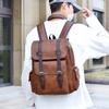 Herren Leder Schulterrucksack - Wasserdichte Retro Laptoptasche für Business & Reise (Schultasche im Vintage-Stil mit großer Kapazität)
