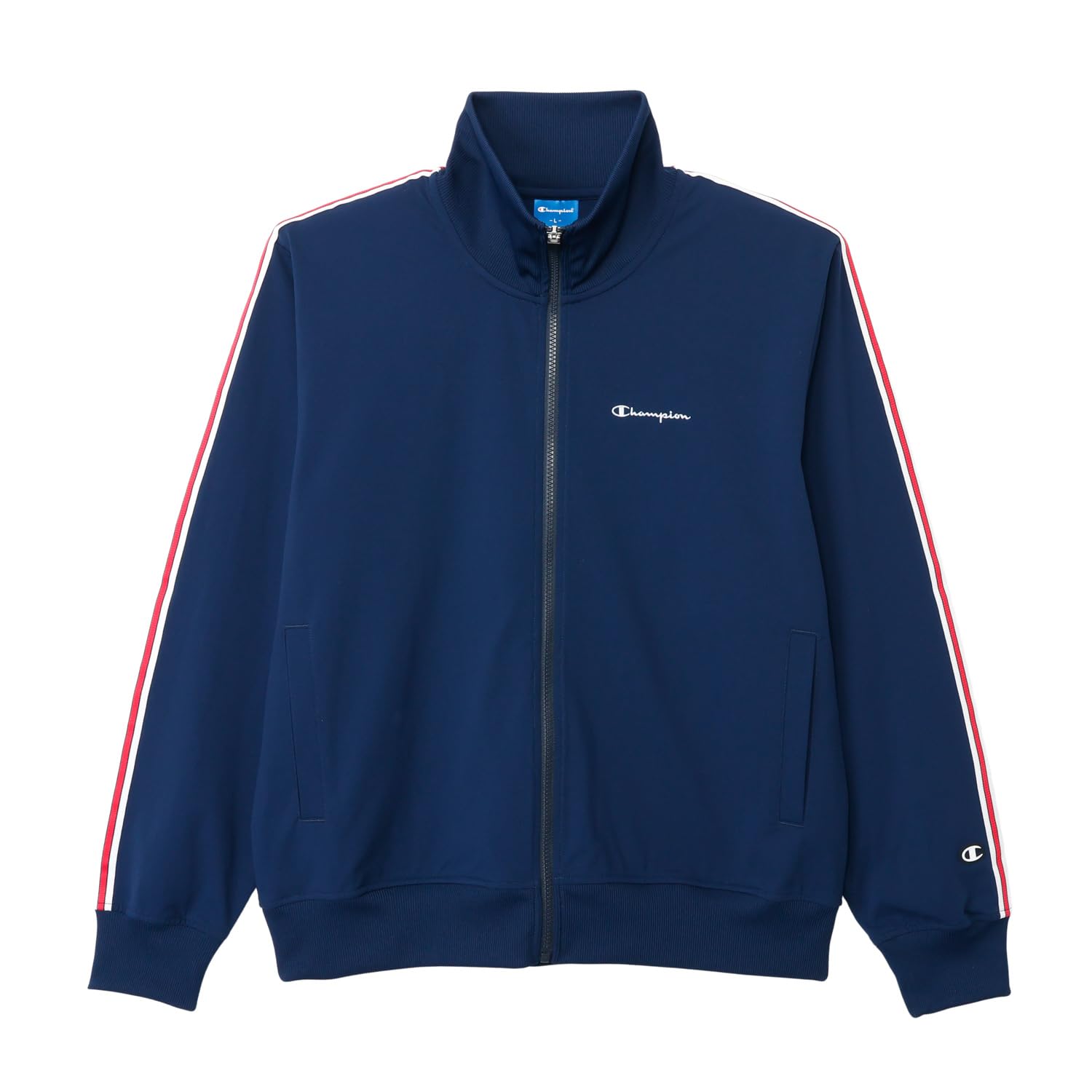 

Long Quick Script Logo Zip Basic Navy x Red [Champion] Jacket, Sleeve, Stretch, Dry, Embroidery, Jacket, Sports, C3-ASE01, Men s,